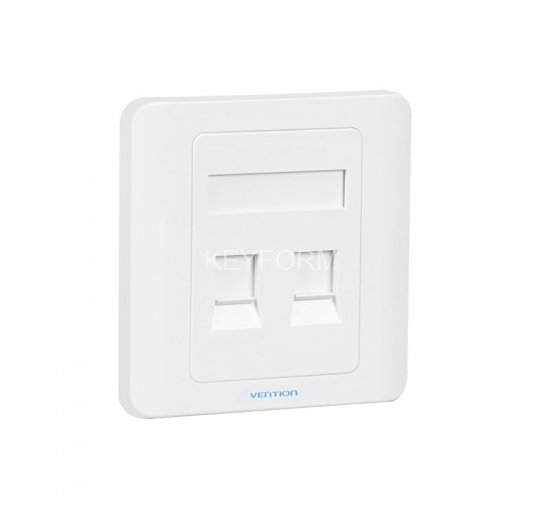 Лицевая панель Vention настенная (тип 86) под модуль Keystone 2 порта Белая Vention IFBW0