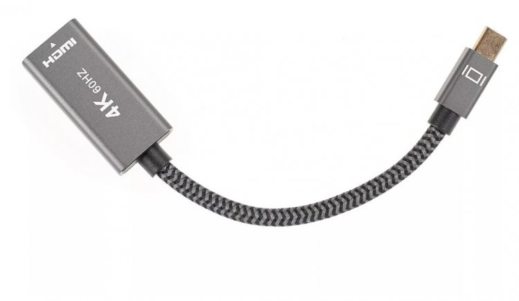 Адаптер miniDP --> HDMI-F 0.15м ,  оплетка, 4K@60Hz, Telecom (TA565) VCOM TA565