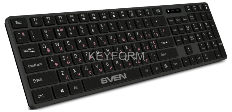 Беспроводная клавиатура SVEN KB-E5300W графит (109 кл.+12Fn) Sven SV-021139