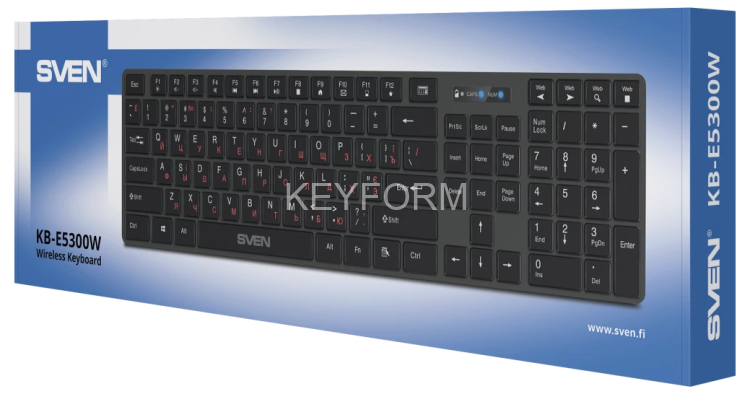 Беспроводная клавиатура SVEN KB-E5300W графит (109 кл.+12Fn) Sven SV-021139