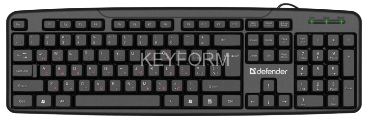 Defender Проводная клавиатура Astra HB-588 RU,черный,полноразмерная Defender 45588