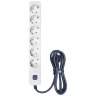 Фильтр-удлинитель PowerCom SP-06W 1.8M, 6 розеток, белый, 16А, 4кВт, 380Дж, защитные шторки, защита от КЗ, перегрузки, ВЧ и импульсных помех, кабель 3x1 мм2, ШхГхВ 338.5х50х40.2 мм, вес 0.48 кг. Powercom SP-06W 1.8M