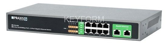 Коммутатор сетевой неуправляемый 8-портовый с РоЕ Praxis PPS-108