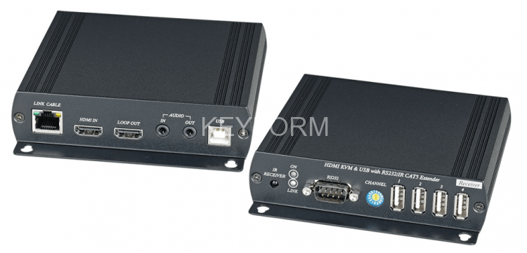 Комплект для передачи HDMI, KVM, Audio, RS232. SC&T HKM01