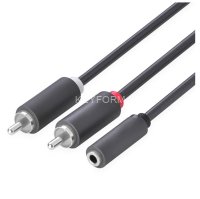 GCR Кабель-переходник аудио 2.0m jack 3,5mm / 2 х RCA , черный, F/M, GCR-51843 Greenconnect GCR-51843, 2 м