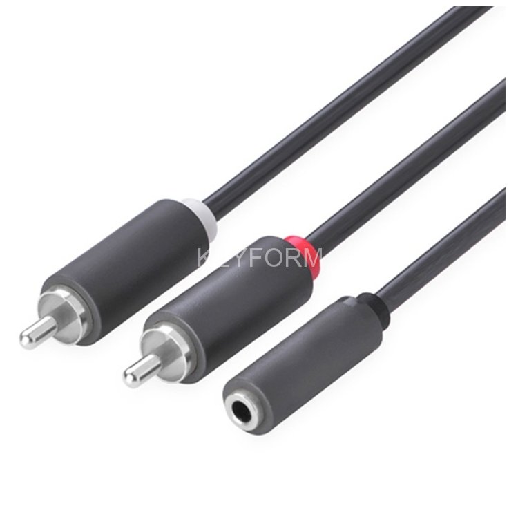 GCR Кабель-переходник аудио 2.0m jack 3,5mm / 2 х RCA , черный, F/M, GCR-51843 Greenconnect GCR-51843, 2 м