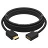 GCR Удлинитель 10.0m v2.0 HDMI-HDMI черный, OD7.3mm, 28/28 AWG, позолоченные контакты, Ethernet 18.0 Гбит/с, 19M / 19F, тройной экран, GCR-51638 GreenConnect GCR-51638