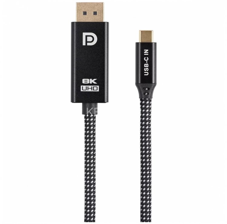 Кабель-адаптер USB Type-Cm --> DP(m) 4K@120Hz 8K@60Hz, 1.8m Telecom <TCC020M-1.8M> VCOM TCC020M-1.8M