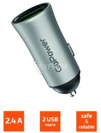 Автомобильное З/У GoPower GPC07U 2USB серый GoPower GPC07U 2USB серый