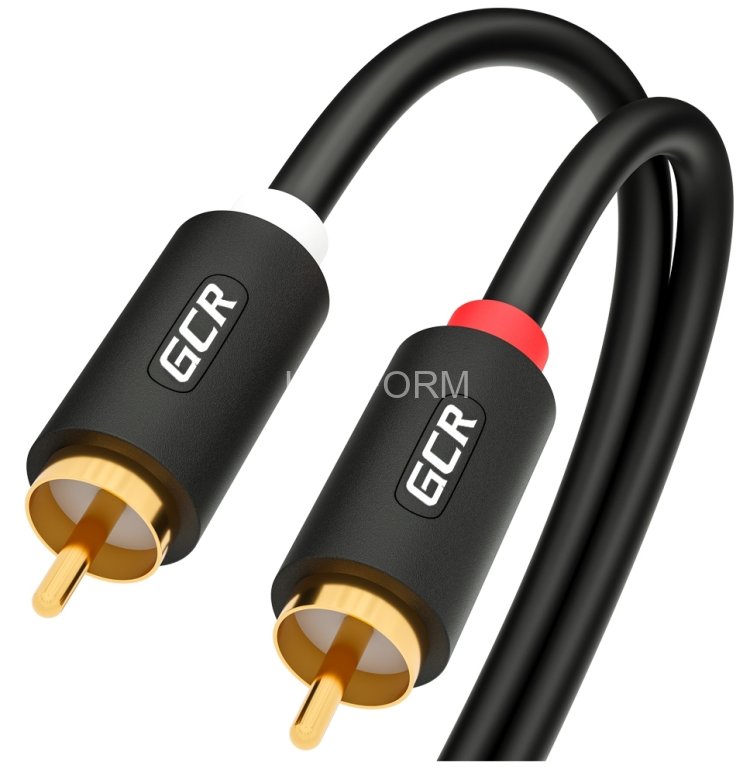 GCR Кабель 7.5m аудио 2 х RCA / 2 х RCA , GOLD, черный, GCR-53117 Greenconnect GCR-53117, 7.5 м