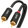 GCR Кабель 7.5m аудио 2 х RCA / 2 х RCA , GOLD, черный, GCR-53117 Greenconnect GCR-53117, 7.5 м