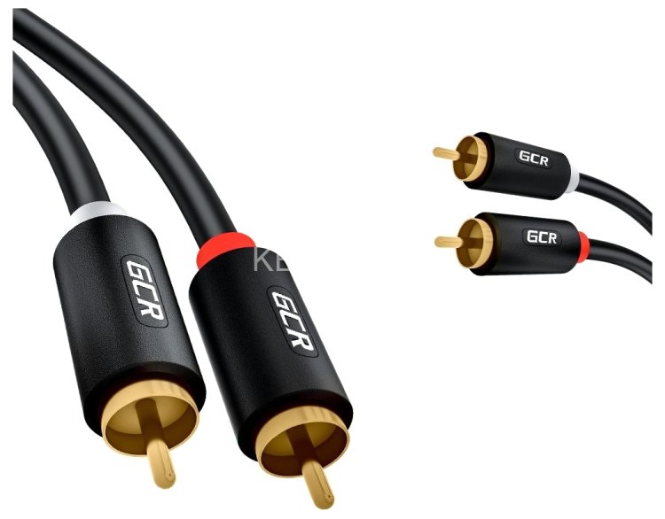 GCR Кабель 7.5m аудио 2 х RCA / 2 х RCA , GOLD, черный, GCR-53117 Greenconnect GCR-53117, 7.5 м