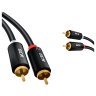 GCR Кабель 7.5m аудио 2 х RCA / 2 х RCA , GOLD, черный, GCR-53117 Greenconnect GCR-53117, 7.5 м