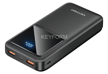 Power Bank Vention 20000mAh(M/C-A/A)22.5W Черный с LED Дисплеем Vention FHLB0