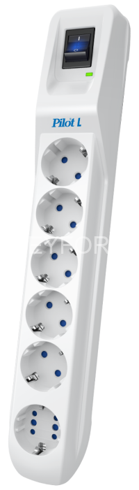 Сетевой фильтр Pilot L GP 6 розеток (5 евро + 1GP) 7 м ZIS Pilot L-6 GP 7M