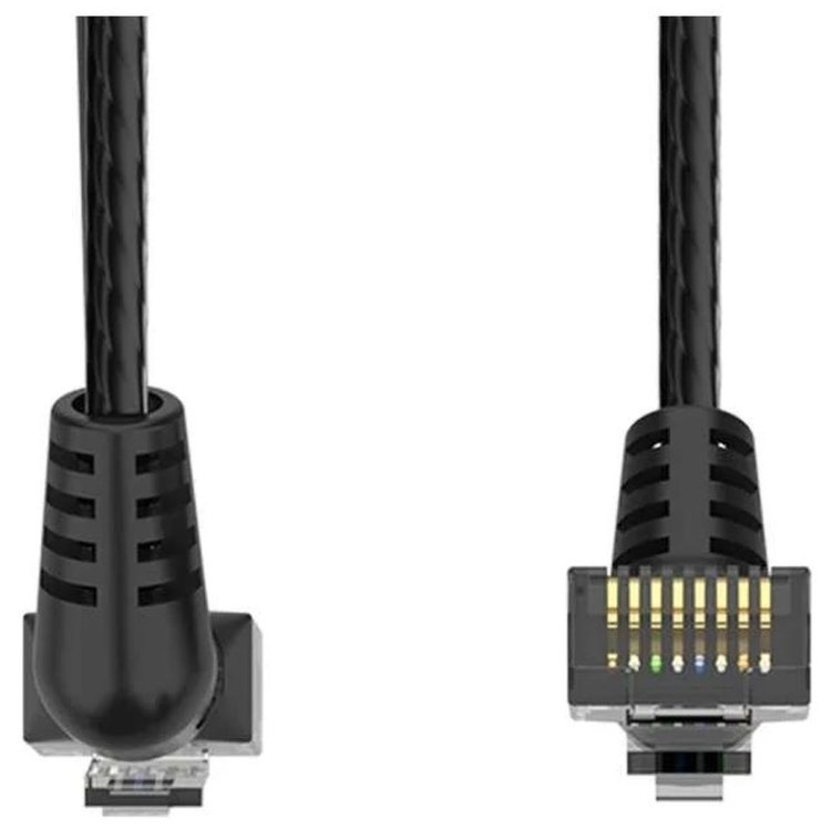 Патч-корд Vention прямой UTP cat.6a, RJ45 угол 90 - 2м. Черный Vention IBOBH