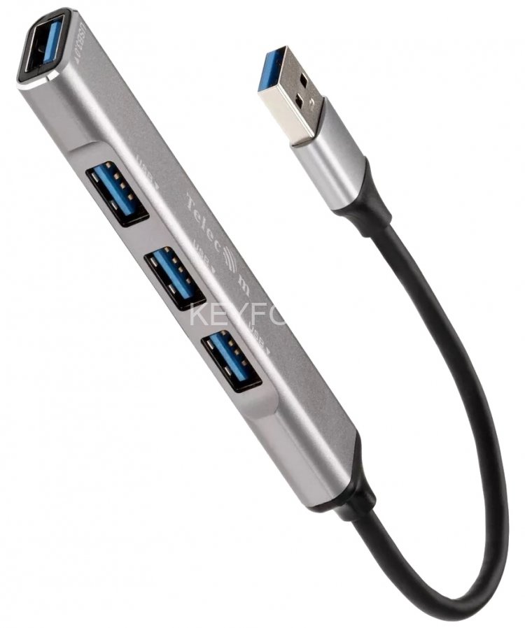 Переходник USB 3.0 -->USB3.0+3 USB2.0, Aluminum Shell, 0.2м Telecom <TA308U> VCOM TA308U