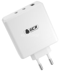 GCR Сетевое зарядное устройство 100W, 1 USB + 2 TypeC, GaN Tech Quick Charger, PD 3.0, белый Greenconnect GCR-54226