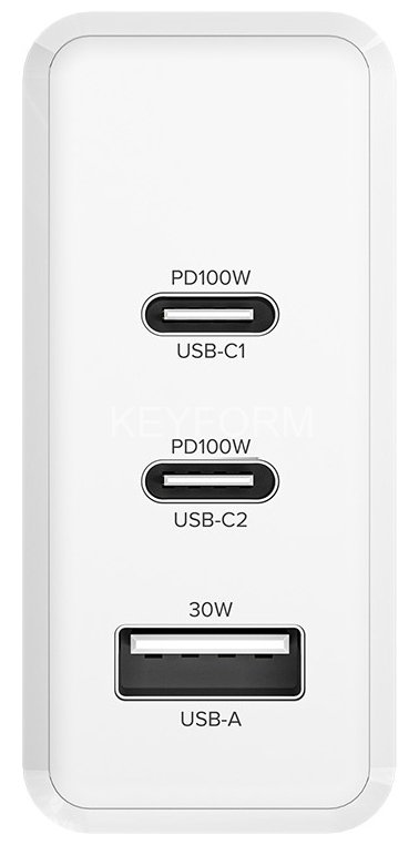 GCR Сетевое зарядное устройство 100W, 1 USB + 2 TypeC, GaN Tech Quick Charger, PD 3.0, белый Greenconnect GCR-54226
