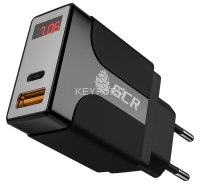 GCR Сетевое зарядное устройство на  2 USB порта (QC 3.0 + PD 3.0 ), черный, GCR-52891 Greenconnect GCR-52891