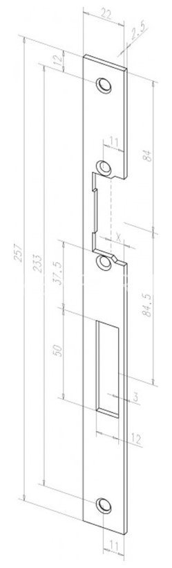 Планка, плоская, длинная Eff-Eff HZ(343 40) (-------34340-01) лицевая панель цинк
