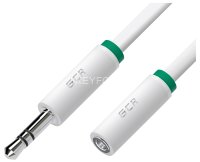 GCR Удлинитель аудио 15.0m jack 3,5mm/jack 3,5mm белый, зеленая окантовка, ультрагибкий, M/F, Premium, экран, стерео, GCR-53991 Greenconnect GCR-53991, 15 м