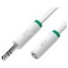 GCR Удлинитель аудио 15.0m jack 3,5mm/jack 3,5mm белый, зеленая окантовка, ультрагибкий, M/F, Premium, экран, стерео, GCR-53991 Greenconnect GCR-53991, 15 м