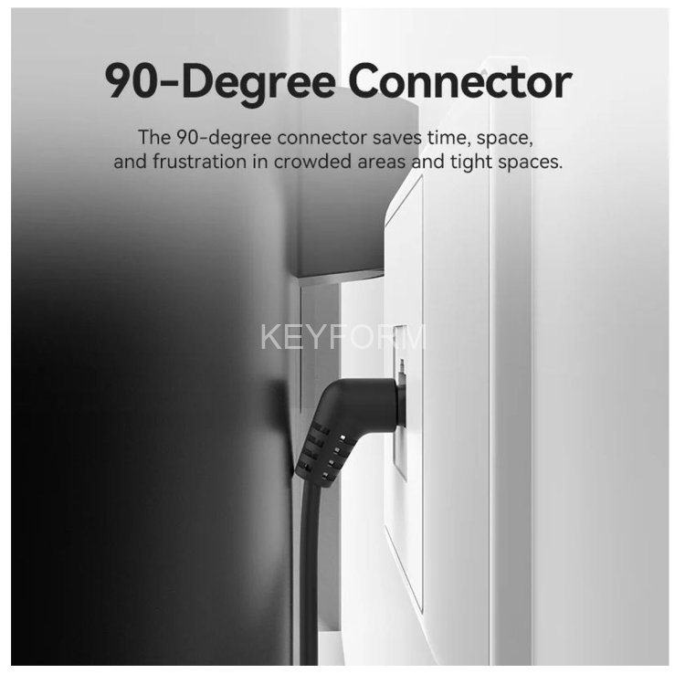 Патч-корд Vention прямой UTP cat.6a, RJ45 угол 90 - 5м. Черный Vention IBOBJ