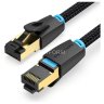 Патч-корд Vention прямой SFTP cat.8 RJ45 - 3м. Черный Тканевая оплетка Vention IKGBI