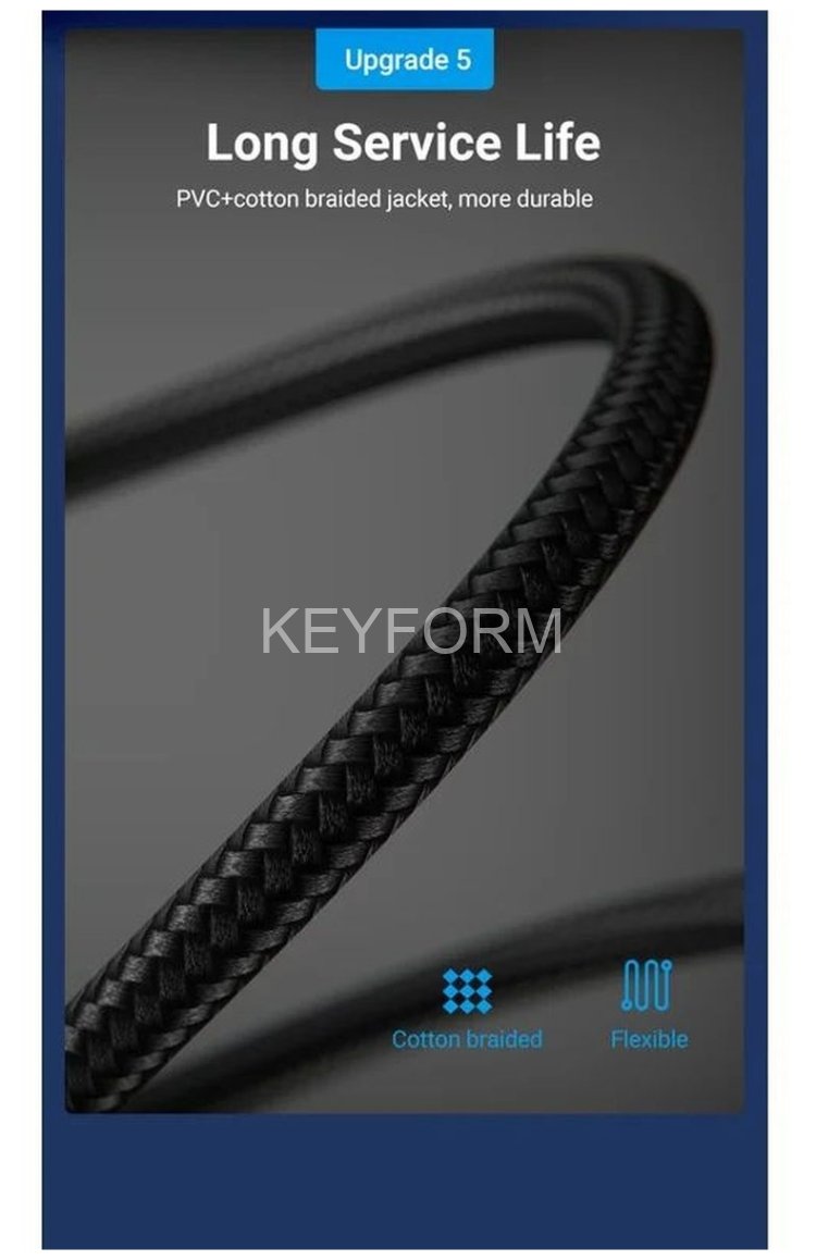 Патч-корд Vention прямой SFTP cat.8 RJ45 - 3м. Черный Тканевая оплетка Vention IKGBI