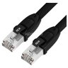 GCR Патч-корд PROF кат.8 ethernet  50.0m F/FTP,  RJ45, CU, 26 AWG, литой, прямой, черный, экранированные коннекторы, GCR-52355 Greenconnect RJ45(m) - RJ45(m) Cat. 8 F/FTP LSZH 50м