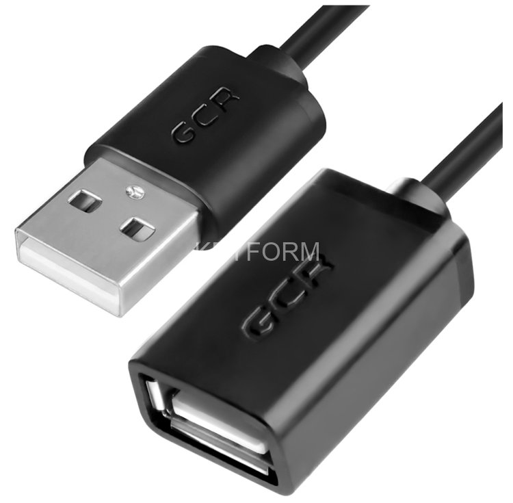 Greenconnect Удлинитель 0.3m USB 2.0, AM/AF, черный, 28/28 AWG, GCR-UEC6M-BB2S-0.3m, экран, армированный, морозостойкий Greenconnect USB 2.0 Type-AM - USB 2.0 Type-AF 0.3м
