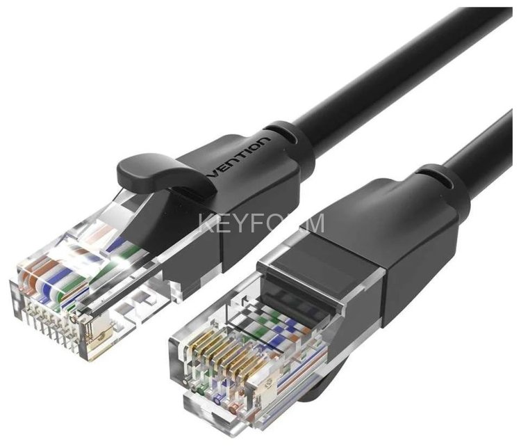 Патч-корд Vention прямой UTP cat.6, RJ45 - 15м. Черный Vention IBEBN