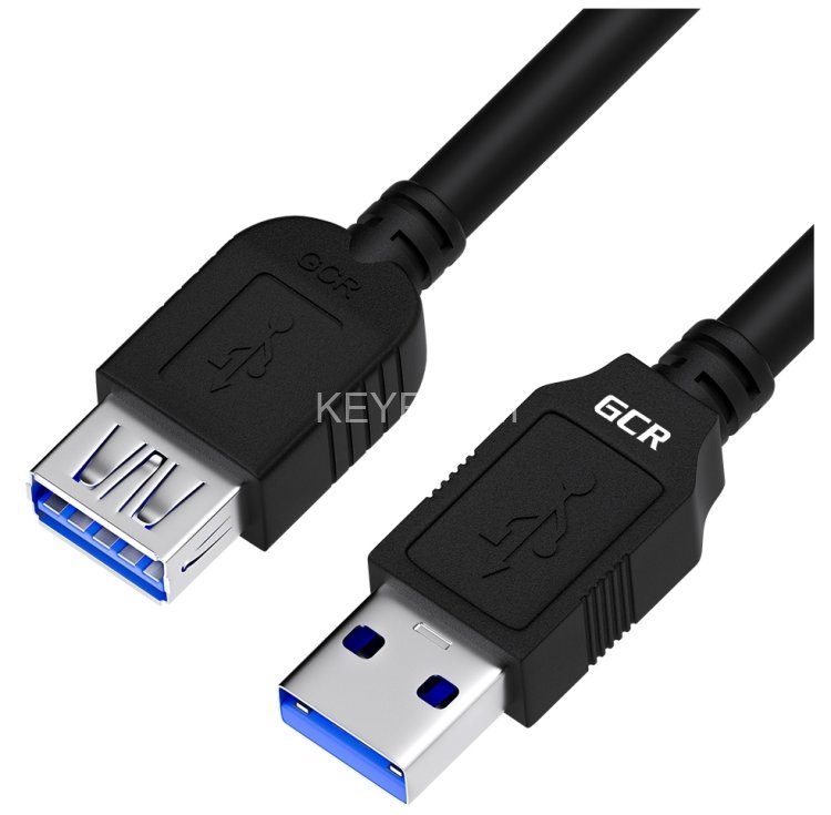 GCR Удлинитель 3.0m USB 3.0, AM/AF, черный, GCR-52702 Удлинитель Greenconnect 3 м (GCR-52702)