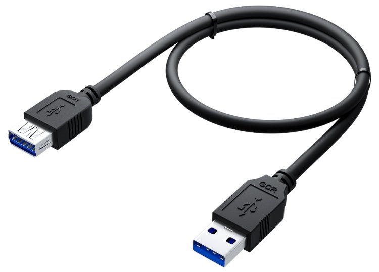 GCR Удлинитель 3.0m USB 3.0, AM/AF, черный, GCR-52702 Удлинитель Greenconnect 3 м (GCR-52702)