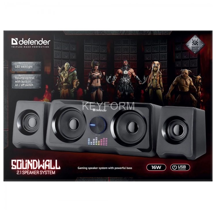 Defender Акустическая 2.1 система Soundwall 16 Вт, питание от USB Defender 65214