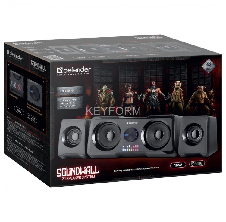 Defender Акустическая 2.1 система Soundwall 16 Вт, питание от USB Defender 65214
