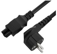 GCR Кабель питания для ноутбука 0.5m, Евровилка угловая - С5, черный, 3*0,75mm, GCR-54398 Greenconnect GCR-54398