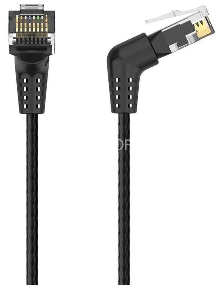 Патч-корд Vention прямой UTP cat.6a, RJ45 угол 90 - 1м. Черный Vention IBOBF