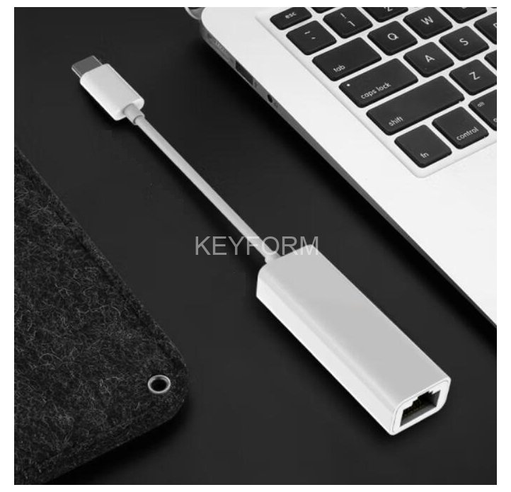 Адаптер GoPower Type-C (m)-RJ-45 (f) 100 мб/с белый (1/100) GoPower 00-00029633