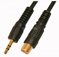 Jack (ш) моно, 3,5мм - RCA (гн.) со шнуром 0,3м