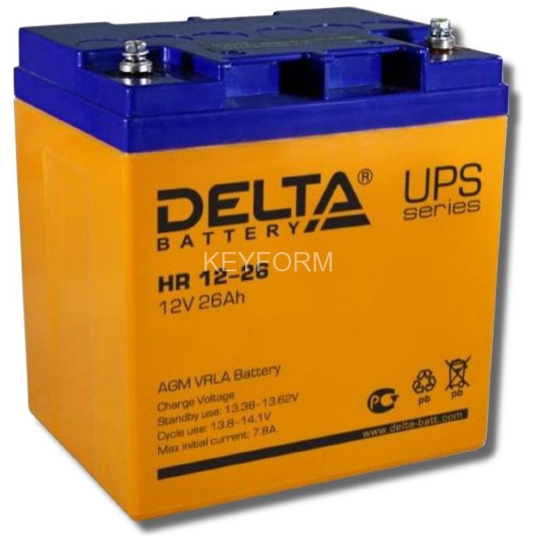 Аккумулятор герметичный свинцово-кислотный Delta HR 12-26
