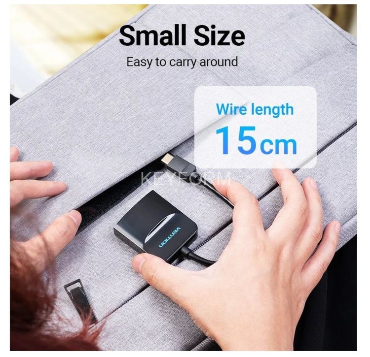 Мультимедиа конвертер Vention USB Type C M/HDMI F, Черный Vention TDCBB