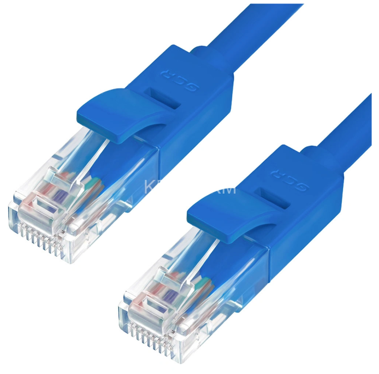GCR Патч-корд перекрестный ethernet 1.0m UTP кат.5е, синий, RJ45, литой Greenconnect RJ45(m) - RJ45(m) Cat.5e U/UTP LSZH 1м