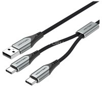 Кабель Vention USB-CM х 2/USB 2.0 AM - 1м. Vention CQOHF