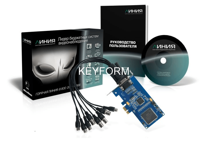 Гибридная плата видеозахвата (аналог или IP) ДевЛайн Линия Effio 4х25 Hybrid IP