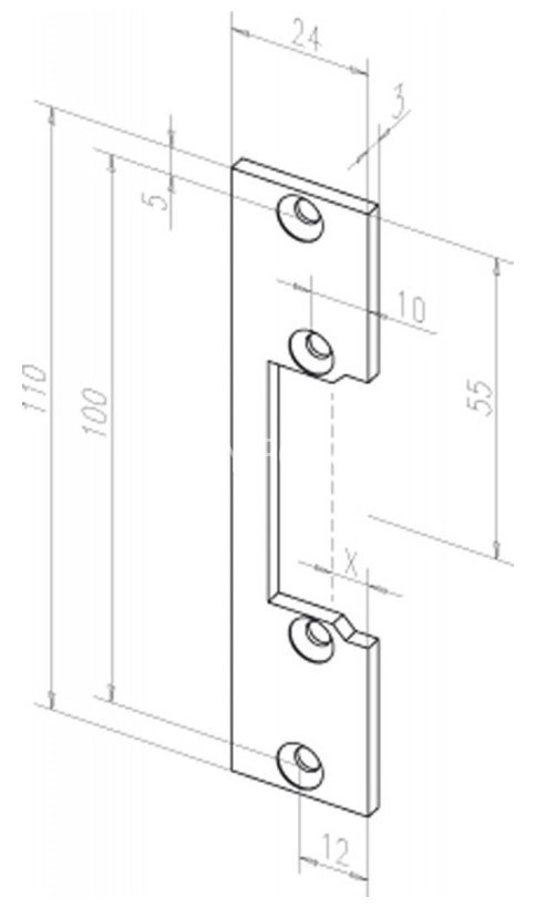 Планка, плоская, короткая Eff-Eff kl (106 40) (-------10640-01) лицевая панель 110 мм