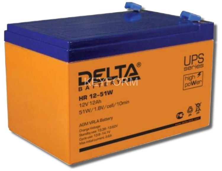 Аккумулятор герметичный свинцово-кислотный Delta HR 12-51W