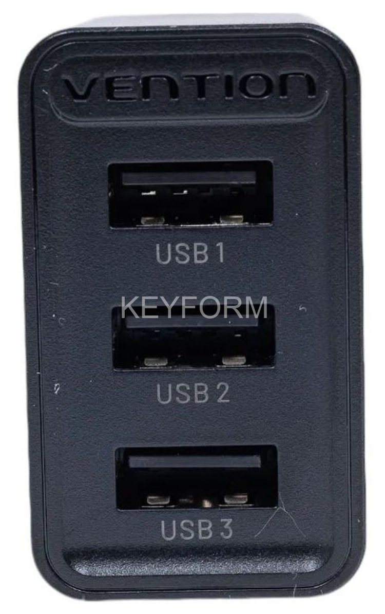 Сетевое зарядное устройство Vention на 3 порта USB 2.4A Черный Vention FEAB0-EU