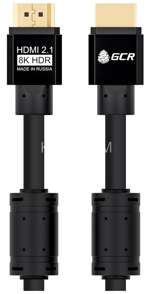 GCR Кабель 0.5m HDMI 2.1,черный, 8K 60Hz, 4K 144Hz, 0.5m, динамический HDR, 4:4:4, Ultra HD, 48.0 Гбит/с, 3 Х экран, ферритовые фильтры, GCR-53658 Greenconnect GCR-53658